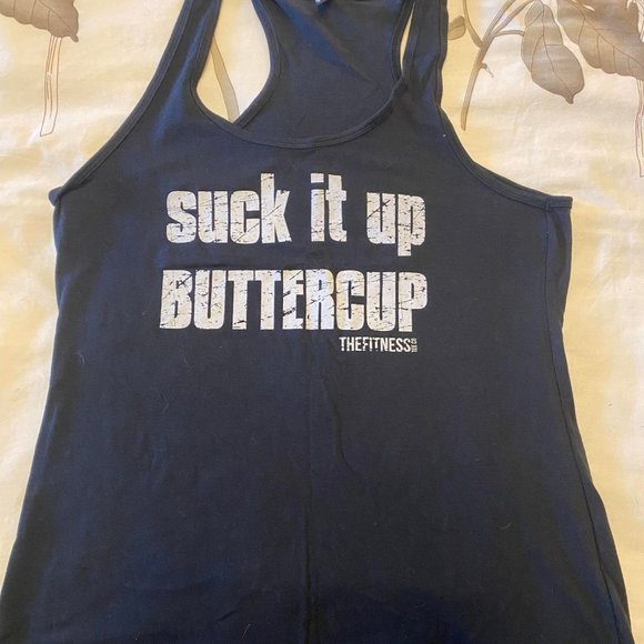 Suck it Up Buttercup Workout Razorback T-Shirt - Picture 1 of 3